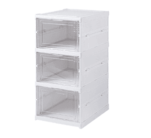 Zapatero 3 cajas Contenedor plegable apilable Organizadores de zapatos
