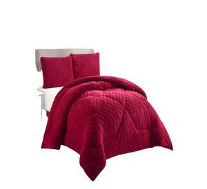 COBERTOR TEXTURIZADA DE INVIERNO DISEÑO 02 KING ROJO