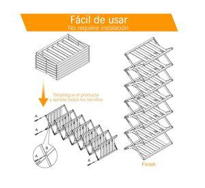 Zapatero Organizador Plegable De Bambu 7 Niveles Multiuso