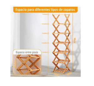 Zapatero Organizador Plegable De Bambu 7 Niveles Multiuso