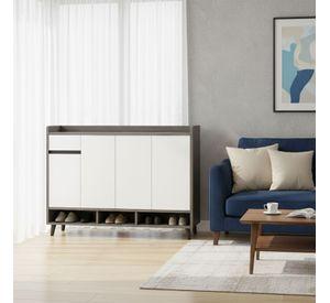 Zapatero Silver 4 Puertas con Cajon Organizador Estante 140Cm