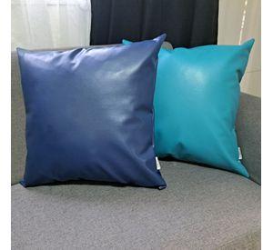 Cojin Decorativo EcoCuero Azul 60x60 Relleno