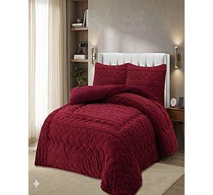 SET COBERTOR DE INVIERNO CON TEXTURA KING 250X270CM BURDEO