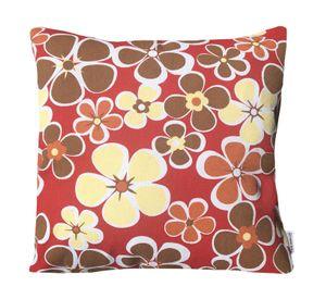 COJIN DECORATIVO DISEÑO ROJO FLORES AMARILLAS Y CAFE 60X60 RELLENO
