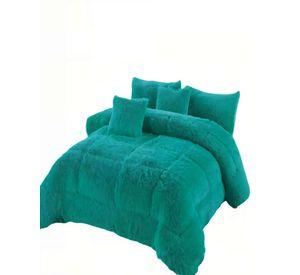 COBERTOR PELUDOS PLAZA Y MEDIA 180CM X 200CM COLOR VERDE