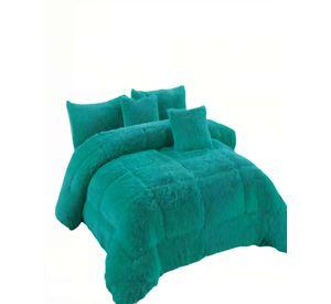 COBERTOR PELUDOS PLAZA Y MEDIA 180CM X 200CM COLOR VERDE
