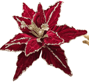 Pack 10 Flores Navideña Adorno De Navidad 30*30 Rojas