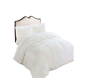 SET COBERTOR DE INVIERNO PELUDO KING 250X270CM BLANCO