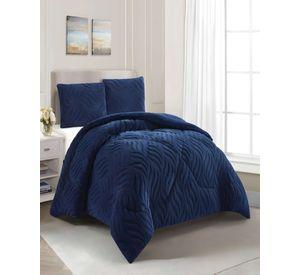 COBERTOR TEXTURIZADA DE INVIERNO DISEÑO 02 2 PLAZAS AZUL OSCURO