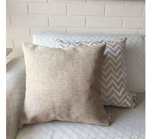 PACK 4 COJINES DECORATIVOS ECOCUERO ZIGZAG CREMA 45X45