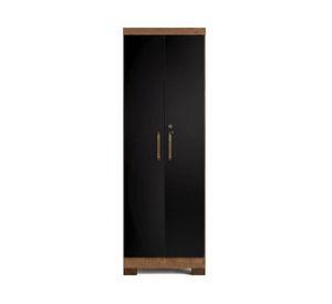 Armario multiuso canela/negro 2 puertas 187x60.9x37.3 cm