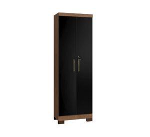 Armario multiuso canela/negro 2 puertas 187x60.9x37.3 cm