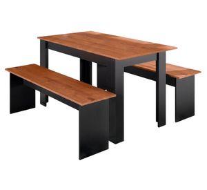 Comedor 2 banquetas canela/negro 75.2x75x135 cm