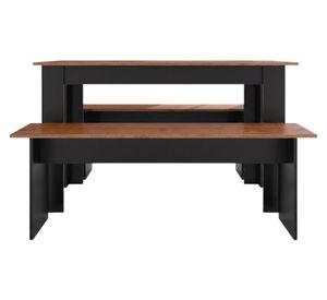 Comedor 2 banquetas canela/negro 75.2x75x135 cm