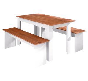 Comedor 2 banquetas blanco/canela 75.2x75x135 cm