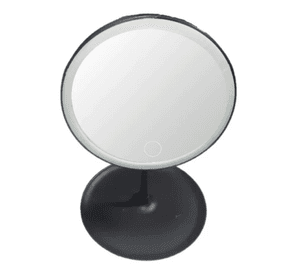Espejo Maquillaje Circular Luz Led Y Base Organizador Joyas Negro