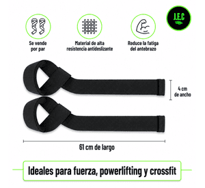 Correas de Muñeca Lifting Straps para Pesas Crossfit Gimnasio