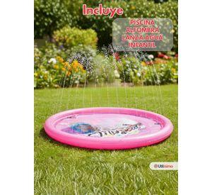 Alfombra Piscina Agua Rociador Para Niña Color Rosado 170 cm