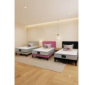 Cama 2 Plazas Henko Premium Base Respaldo Colchon Almohadas Juego de sabana