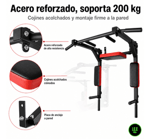 Estacion Multifuncional Pared Convertible Dominadas Paralelas 200kg