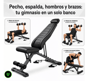 Banco de Ejercicios Ajustable de Acero Reforzado para Gimnasio en Casa
