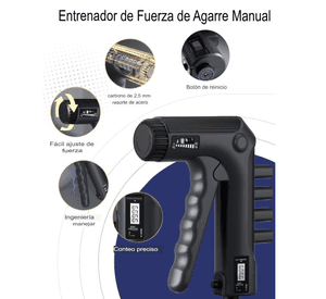 Hand Grip Con Contador Mecánico Ajustable 5 A 60 Kg Fitnes