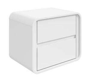 Velador Loop 2 cajones blanco