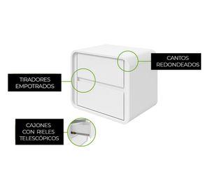Velador Loop 2 cajones blanco
