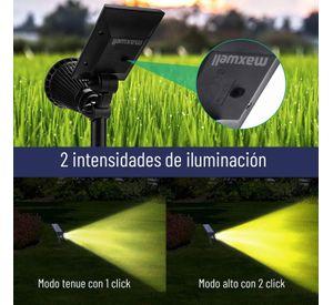 Foco Estaca Solar Jardin Led Maxwell Impermeable Luz RGB