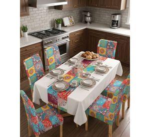 Juego De Mantel Antimanchas 140x220 + 6 Fundas De Silla 06