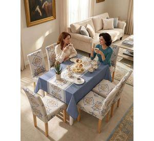 Juego De Mantel Antimanchas 140x220 + 6 Fundas De Silla 11