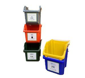 Kit 3 contenedores reciclaje 23 lts - Amarillo, Rojo y Negro