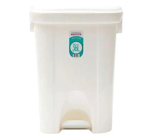 Basurero 36 lts Rectangular San Remo con Tapa y Pedal -  Blanco