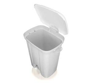 Basurero 36 lts Rectangular San Remo con Tapa y Pedal -  Blanco