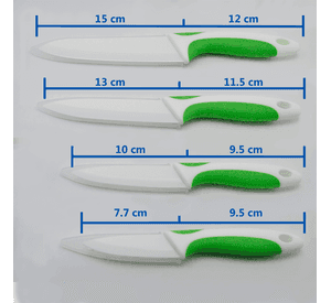 Set 5 Piezas Cuchillos Ceramica + Pelador Verde
