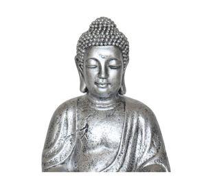 Figura decorativa 41 cm Buda sentado silver