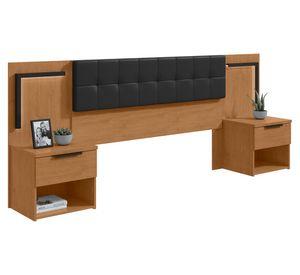 Respaldo 2 plazas + 2 veladores café/negro