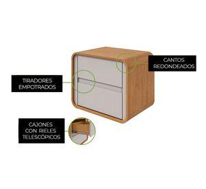Velador Loop cafe off white 2 cajones