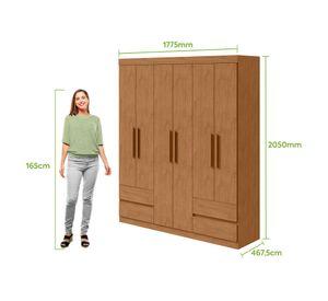 Clóset 6 puertas 4 cajones Zeus café 205x177.5x46.75 cm