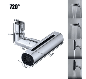 Adaptador Llave Lavaplatos 3 Modos 720 Aireador GiratorioAdaptador Llave Lavaplatos 3 Modos 720 Ai
