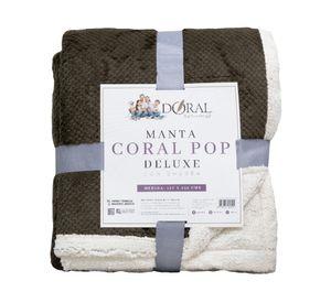 Mantas Coral Pop Sherpa café/blanco 127x152 cm
