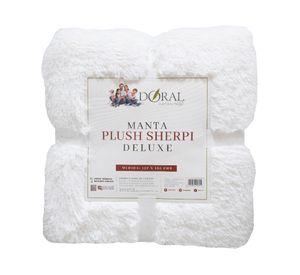 Mantas Plush Sherpi blanco 127x152 cm