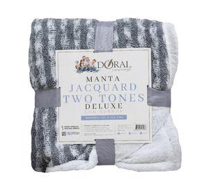 Mantas Jacquard Two Tones gris/blanco 127x152 cm