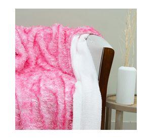 Mantas Plush Sherpi rosado/blanco 127x152 cm