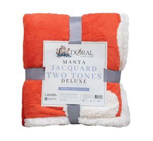 Mantas Jacquard Two Tones naranjo/blanco 127x152 cm