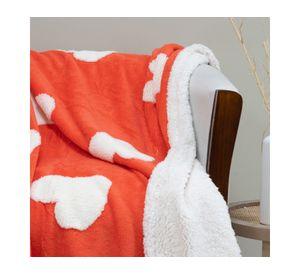 Mantas Jacquard Two Tones naranjo/blanco 127x152 cm