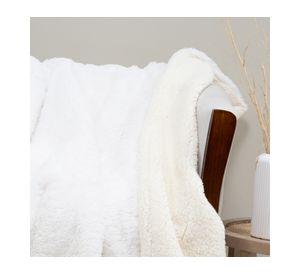 Mantas Plush Sherpi blanco 127x152 cm