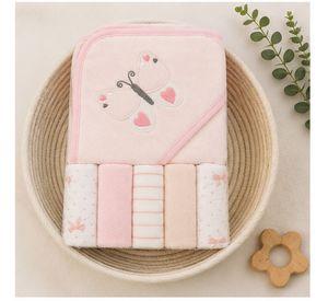 Set de Toalla de Ba o 5 toallas de mano Para Bebe Rosa