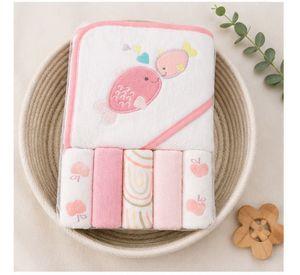 Set de Toalla de Ba o 5 toallas de mano Para Bebe Rosa