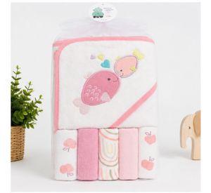 Set de Toalla de Ba o 5 toallas de mano Para Bebe Rosa